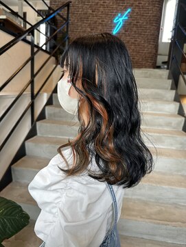 if インナーカラー/オレンジ/ブラック