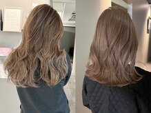 王道透明感カラー|履歴に合わせてこだわりの調合でブリーチ無しでも可愛い色をつくります♪