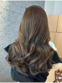ゆるふわロングベージュカラーブリーチしない透明感カラー