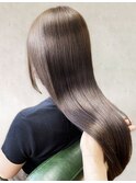 大人可愛い艶カラー透明感髪質改善アッシュベージュ