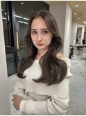 韓国ヘアセンターパート/前髪なしセンターパート