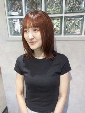 ネアー 新潟(NEER) アプリコットオレンジ/くびれヘア/レイヤーショート［新潟］