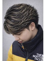 グレイバイニューヨークニューヨーク 京都北大路(Gray by NYNY) コントラストハイライト×フェザーパーマ