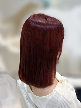ケンジ 平塚 アネッタ(KENJE annetta) 【ブリーチなしダブルカラー】艶髪レッド