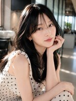 シオン(shion)&nbsp;前髪カットミディアム顔周りレイヤー韓国ヘア_F21759