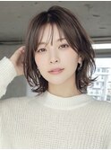【ブルベ夏20代】透けブラウンの大人可愛いくびれミディ