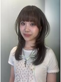 オリーブベージュ×似合わせレイヤーカット