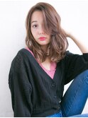 流しバング×ブラウンミディ