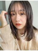 くびれヘア顔周り韓国レイヤーカット黒髪ショートミディアム/柏