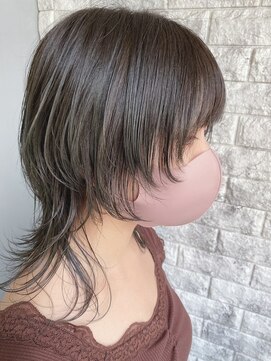 リアイス(Re:ICE) ミニウルフ/くすみブルー/流れるレイヤー/インナーハイライト