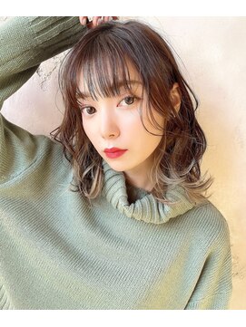 ロンド ラマ 岐阜(Lond bla-ma) ミディアムレイヤー×インナーカラー