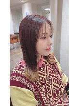 ヘアースパパズ(hairspaPAZ) 毛先ペールベージュグラデーションカラー外ハネボブ２０代３０代