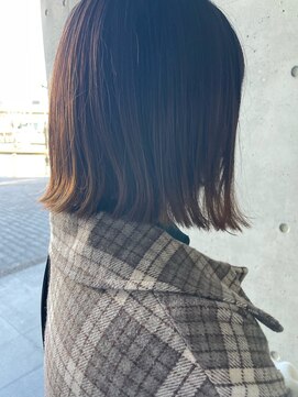オーガニック ライフ 若葉 鶴ヶ島(organic+life) 20代30代大人可愛い艶感グレージュ切りっぱなしショート