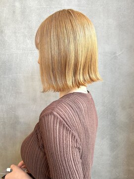 テテ ニコ(tete nico) 【カイセイ】ブロンドベージュストレートボブ/ブロンドヘア