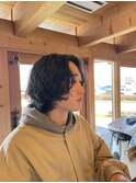 無造作パーマ　ニュアンスパーマ　メンズパーマ　ウルフパーマ