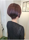 大人ショートボブピンクブラウン
