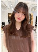 韓国ヘア/くびれヘア/フェイスレイヤー/マロンベージュ