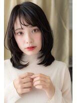 カバーヘア ブリス 大宮西口(COVER HAIR bliss)&nbsp;黒髪ウルフウェットヘア前下がりレイヤーカット308X大宮30代40代