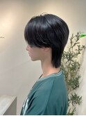 センターパートウルフ シースルーマッシュ  カルマパーマ