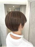髪質改善丸みショートブリーチなしコントラストカラー【巖本】