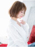センター北/髪質改善/バニラベージュ×ふんわりカールボブj