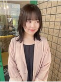 外はねミディアム×オリーブベージュ