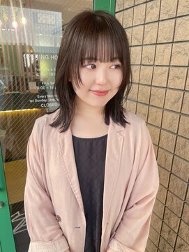 グロウウィング(GROWING) 外はねミディアム×オリーブベージュ
