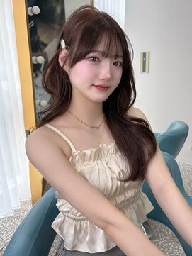 ボタン 熊本(VOTAN) 韓国ヘア/レイヤーカット/前髪/顔まわり/チョコレート/ブラウン