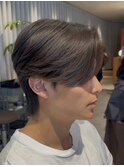 センターパートメンズパーマカルマパーマ韓国ヘアダウンパーマ