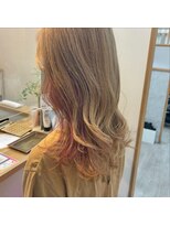ロッカ(ROCCA) ハイライトカラーピンクベリーミックスインナー×シフォンブロン
