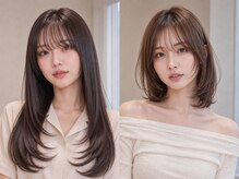 質感とラインにこだわるカット。ラフに乾かすだけで、サロン帰りのニュアンスを再現。
