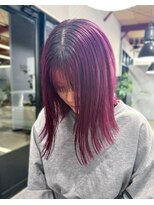 ネウィ 宮崎店(newi)&nbsp;華やかベリーピンク☆高発色ダブルカラーのツヤ感ミディ