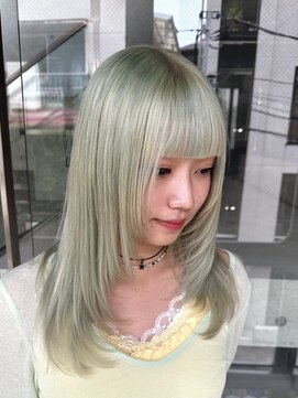 ヲタク 渋谷 代官山 恵比寿(wotaku.) ミントカラーハイトーントリプルカラーケアブリーチ水色カラー