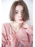 大人可愛い20代30代40代前下がりひし形小顔ボブ丸みショートt
