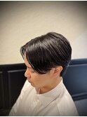 センターパート毛流れパーマニュアンスパーマ ツーブロック