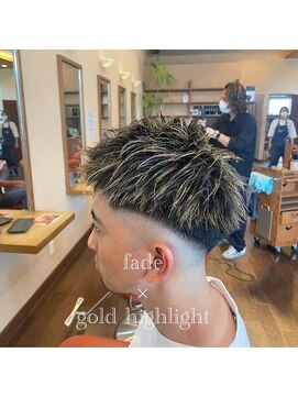 シェロヘア(cielo HAIR) フェード×ゴールドハイライト