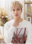 ブリーチデザイン波打ちパーマ金髪マッシュa川口10代20代30代