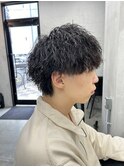 重めマッシュ ツイストスパイラルパーマ メンズカット 葛西