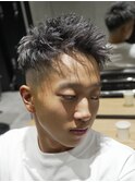MEN'S/ホワイトメッシュ×ツイスパ/短髪/メンズショート