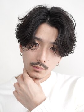 レタッチ バイ フィフス 銀座(RETOUCH by fifth) 銀座フェザーパーママッシュセンターパートシャドウパーマメンズ