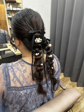 ツイン編みおろし