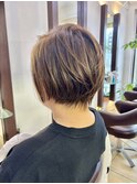 ショートボブ#前下がり#ニュアンスカラー#ひし形#くびれかわいい