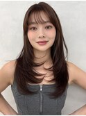 三鷹吉祥寺ロングレイヤーハッシュカットネイビーヘーゼル