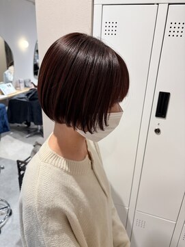 暖色カラーにレイヤーボブ＊