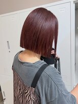 ヒビヲ(HIBIO)&nbsp;切りっぱなしボブタッセルボブダブルカラーピンクブラウン