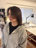 ギャザー 豊橋(Gather) 切りっぱなしボブ×ブラウンカラー