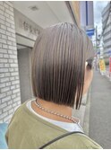 20代30代/夏ヘア/ミニボブ/切りっぱなし/ブリーチなしカラー