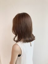 ファースト 長町店(first) オレンジブラウン×切りっぱなしボブ　ミルクチョコレート