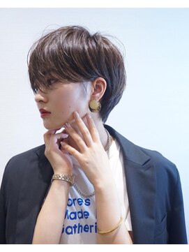 ナンバー 六本松(Number) 大人可愛い丸みショートボブ髪質改善インナーカラーハイライト