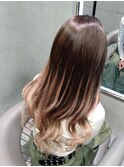 プルエクステでバレイヤージュスタイル